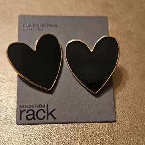 Nordstrom Black Heart Earrings